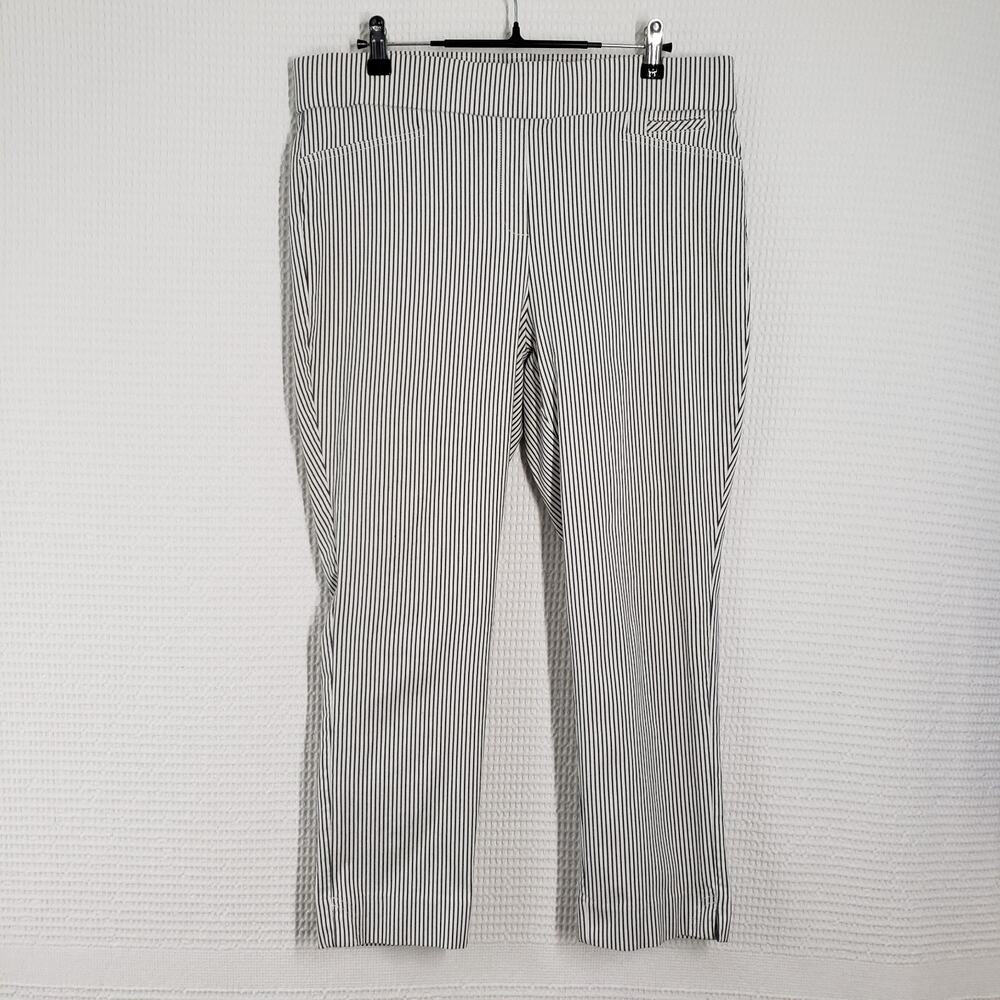 Anne Klein Black & White Pinstripe Ankle Pants